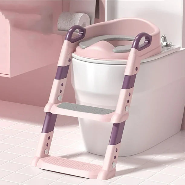 Kids Potty Training Toilet Seat with Adjustable Step Stool Ladder